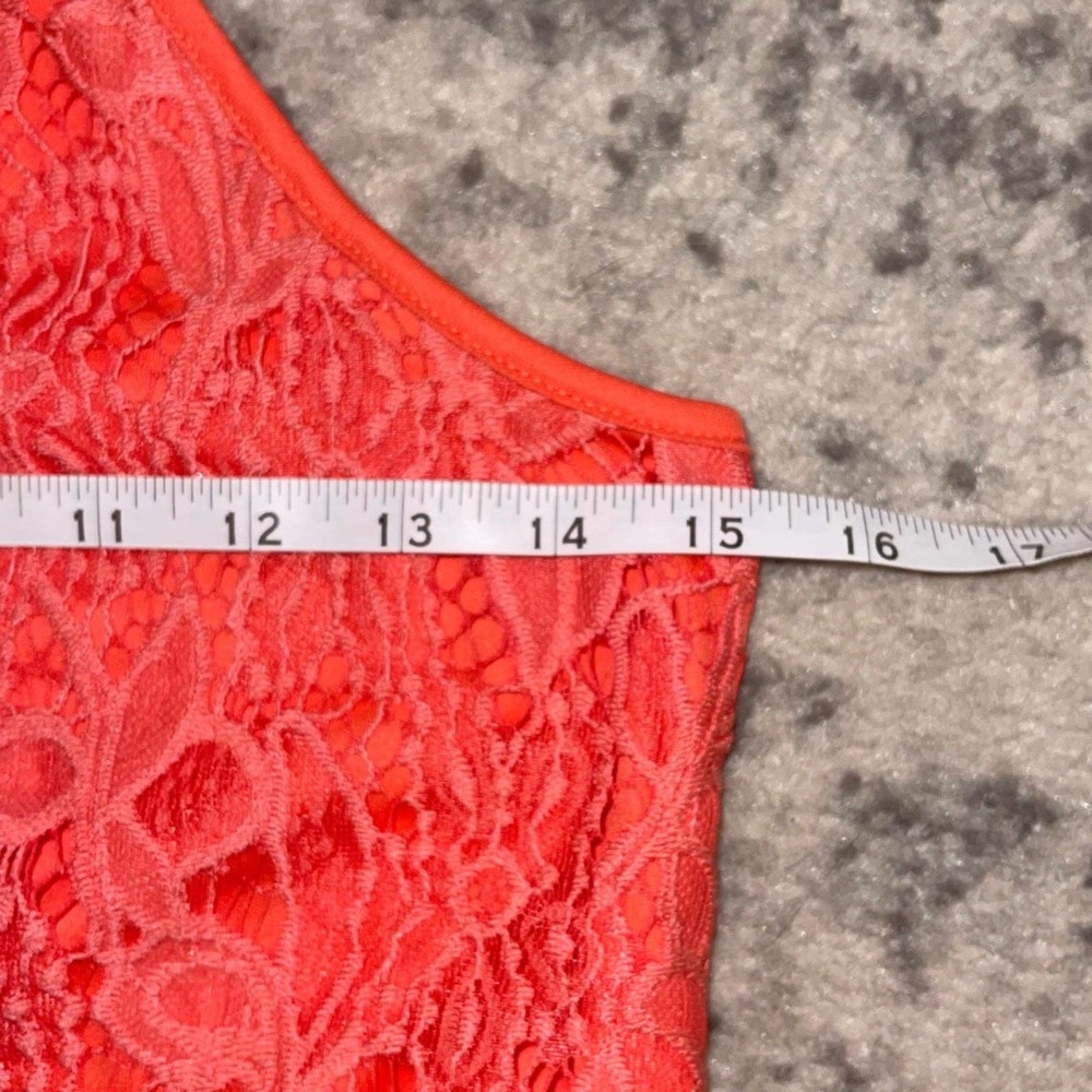 Love, Fire Women’s Coral Sleeveless Lace Overlay Dress Size Small - Picture 7 of 8